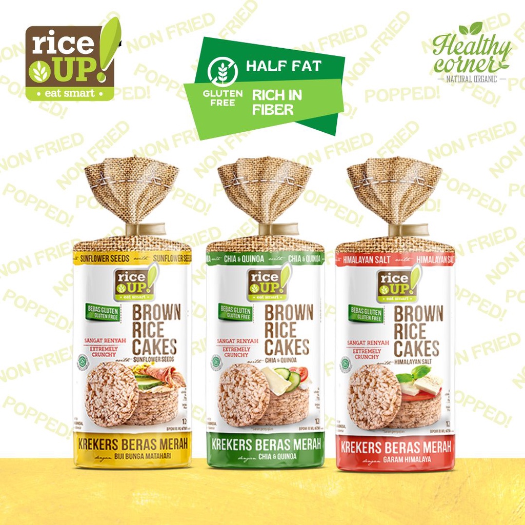 MERAH Rice UP! Krekers Brown Rice Crackers Free Of Cholesterol Gluten