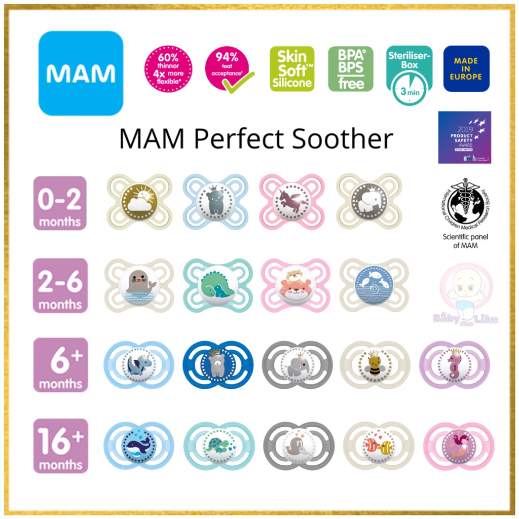MAM Perfect Pacifier ( 02m / 26m / 6m+ / 16m+ ) ( Single Pack