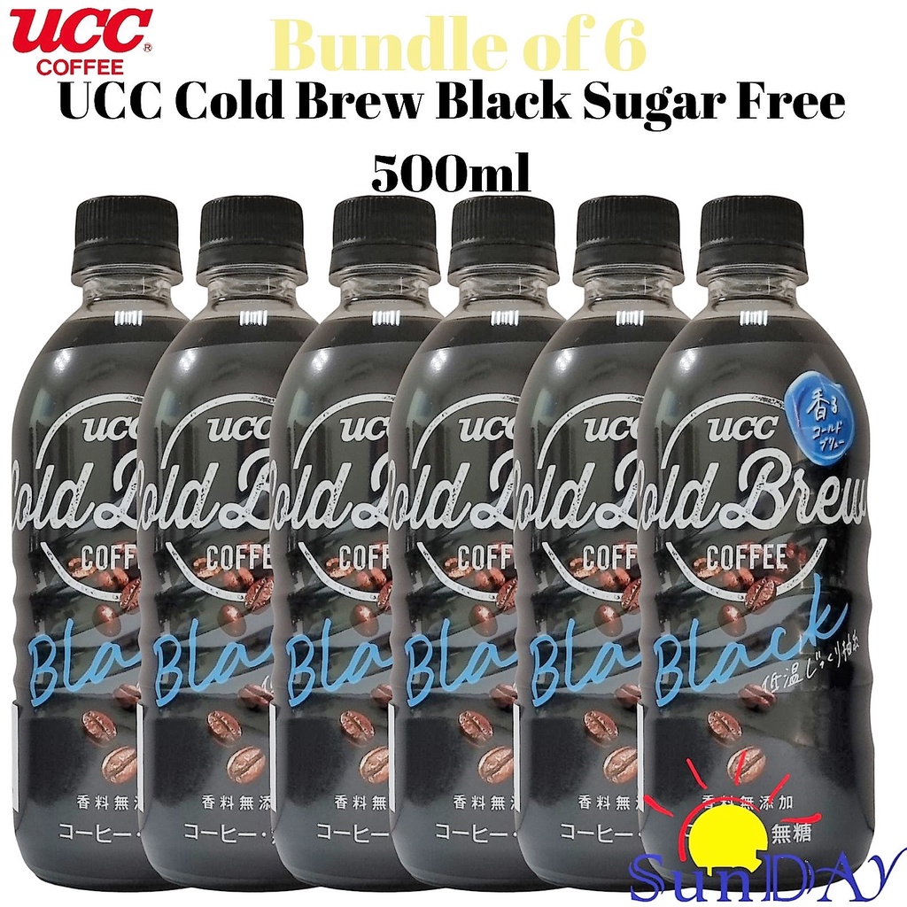 [Bundle of 6] UCC Cold Brew Black Coffee Sugar Free 500ml Shopee Singapore