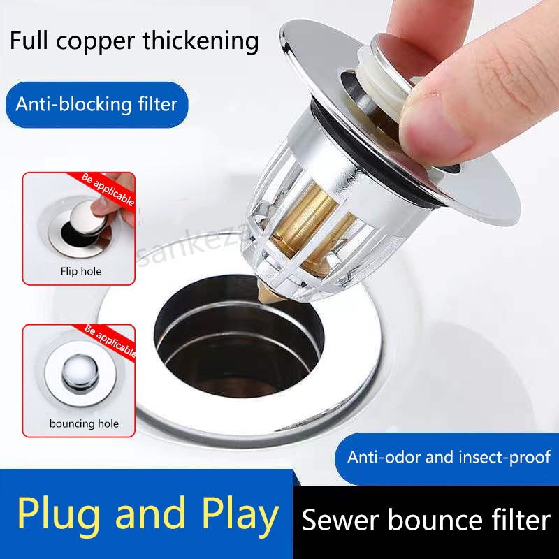 Universal Wash Basin Bounce Drain Filter, Basin Popup Drain Filter