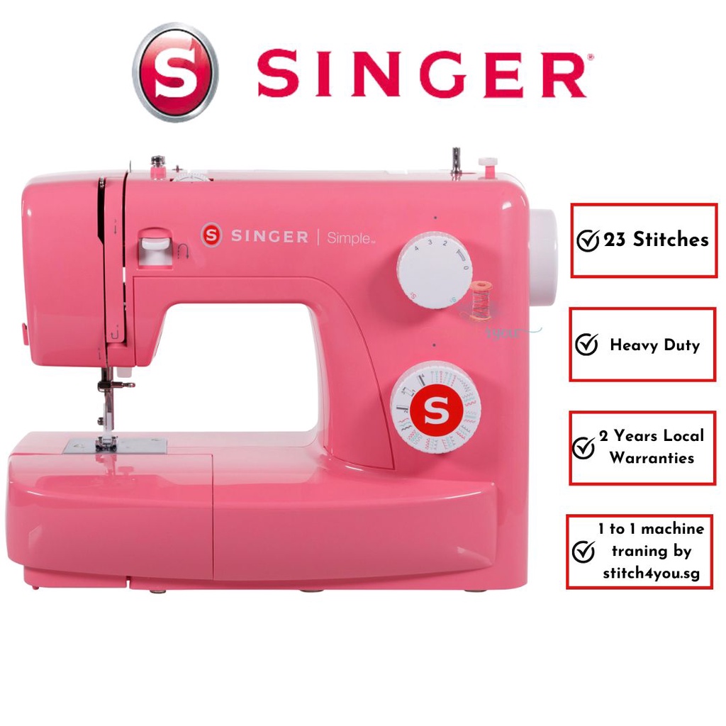 (Free1to1Training)Singer Simple 3223 Raspberry Sewing Machine,1to1Training,2Yrs Local Warranty