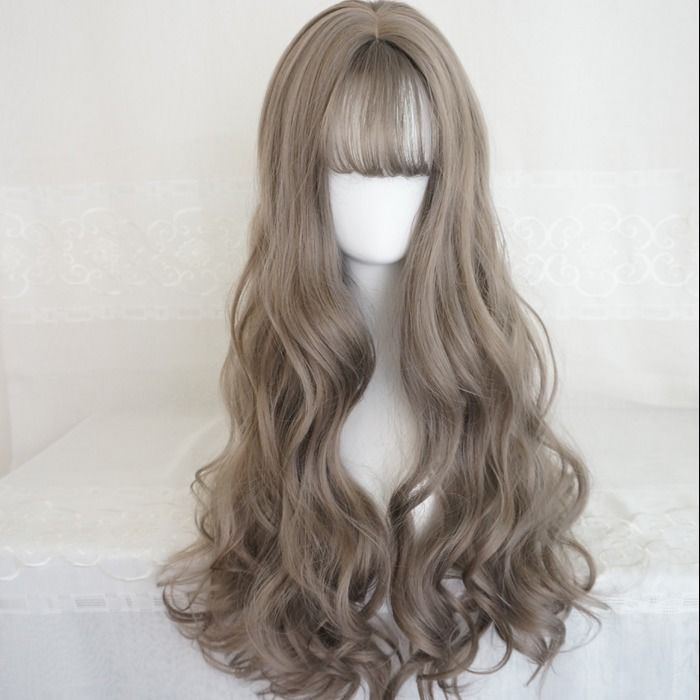 Lolita Wig Japanese Girl Long Hair Long Curly Hair FullHead Wig Cos Big Wave Fluffy Natural