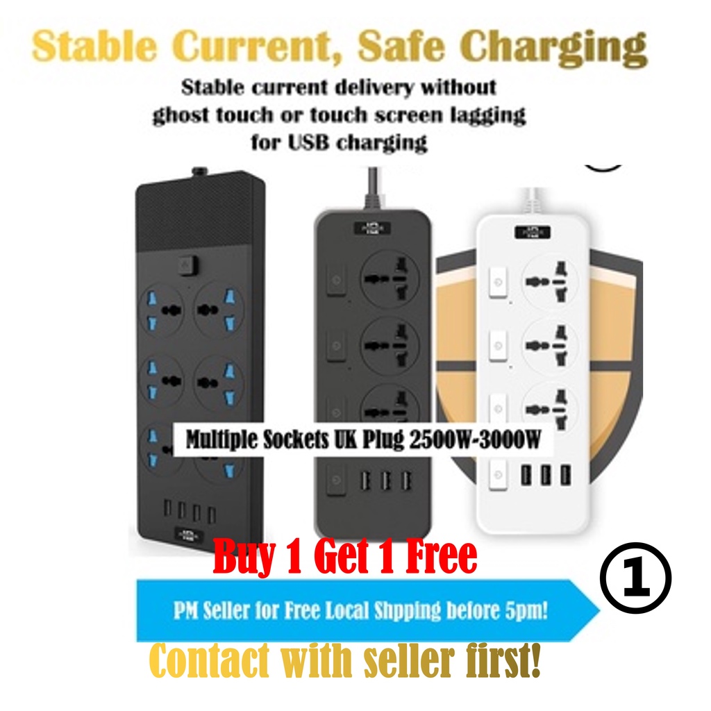 Power Strip Multi Plug 6AC outlets 4USB Or 3 AC Outlets 3 USB Ports