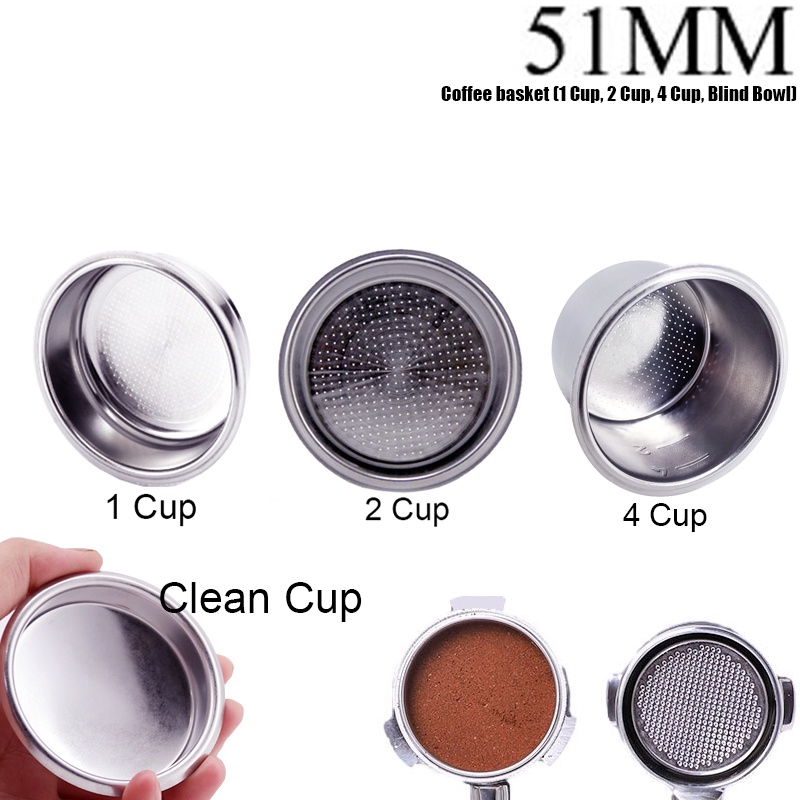 Coffee Filter Cup 51mm Non Pressurized Portafilter Basket For Filter Coffee Products Kitchen