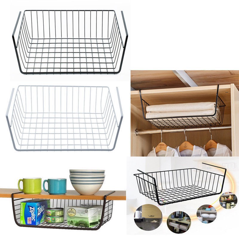 READY STOCK Kitchen Under Storage Basket Shelf Rack Hang Basket
