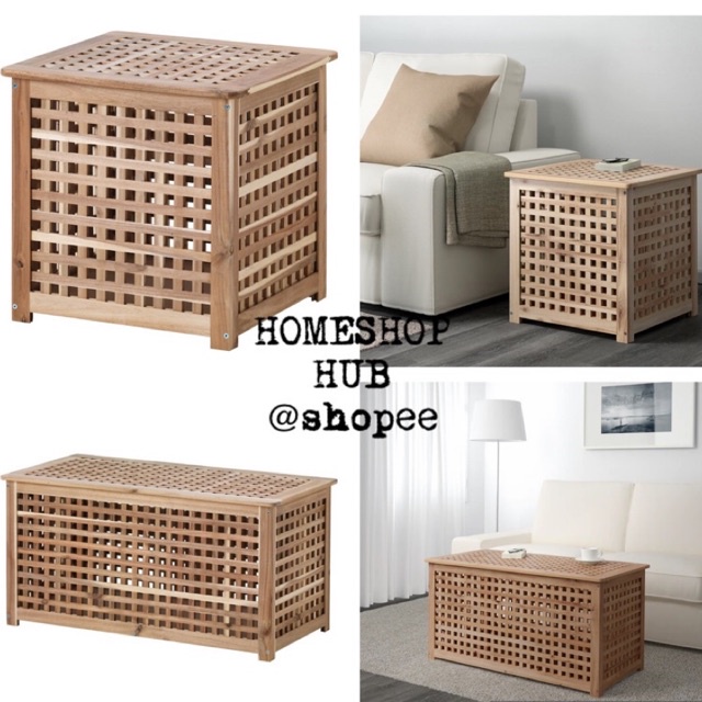 IKEA MINIMALIST HOL Solid Wood Coffee Table Storage Side Table meja