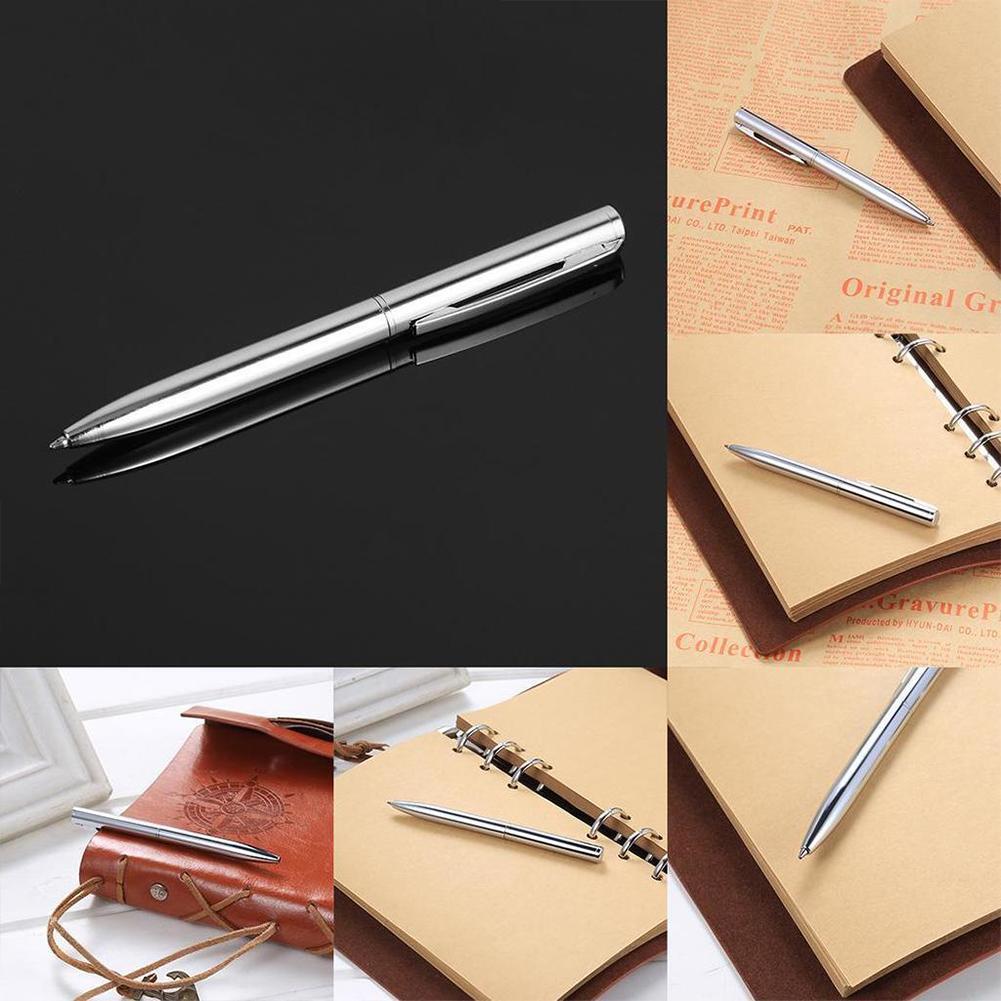 Students Stainless Steel BallPoint Pen Short Spin Office School