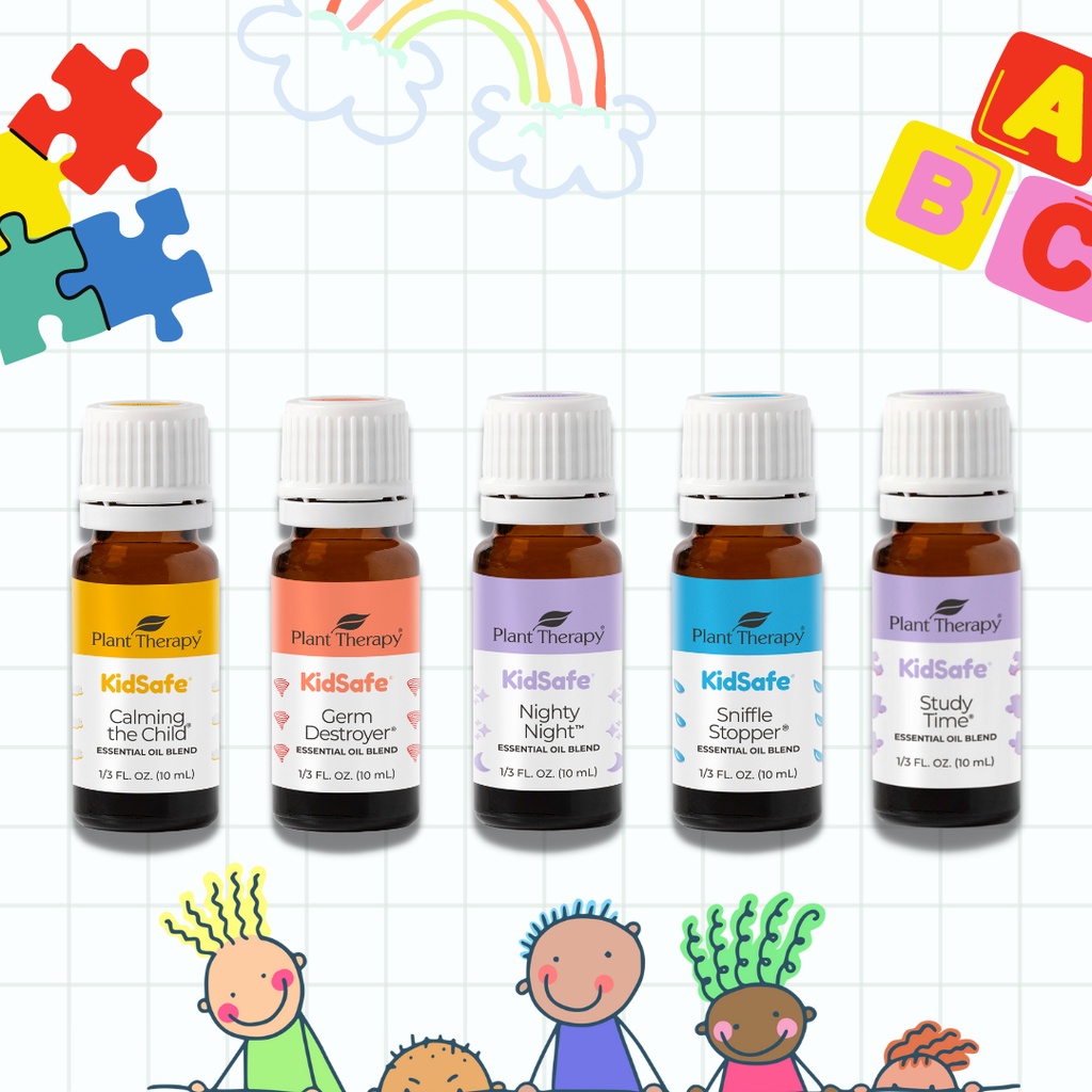 Plant Therapy Essential Oil KidSafe Blends Study Time, Germ Destroyer