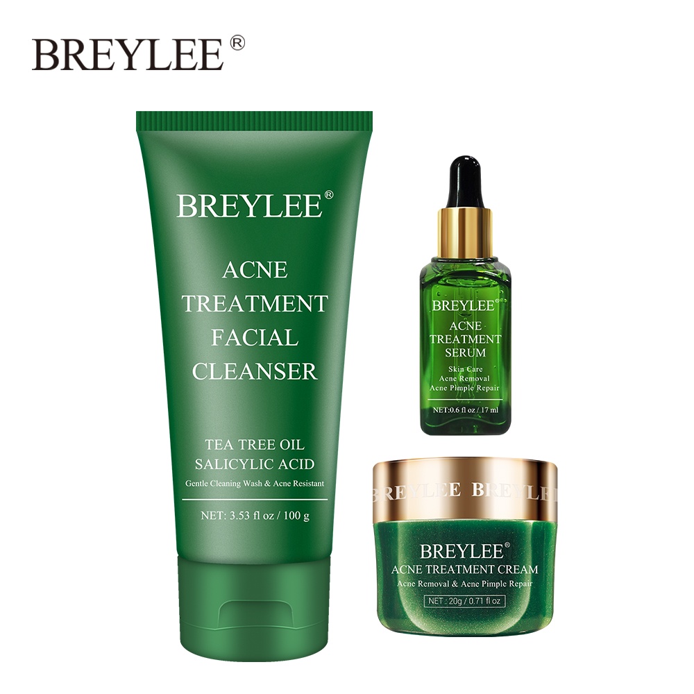 Breylee Acne Treatment Set 3Pcs (Facial Cleanser, Serum, Cream