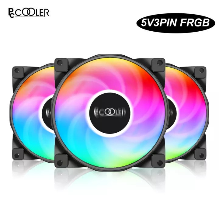 Pccooler Halo 3in1 RGB Fan 120mm PWM 12V / 5V with Controller ARGB Fan PC Case Cooler for Latop