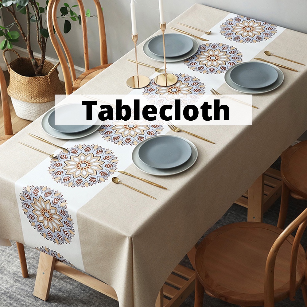 {SG} Decorative Table Cloth 120x180cm 140x220cm Waterproof Oil Proof