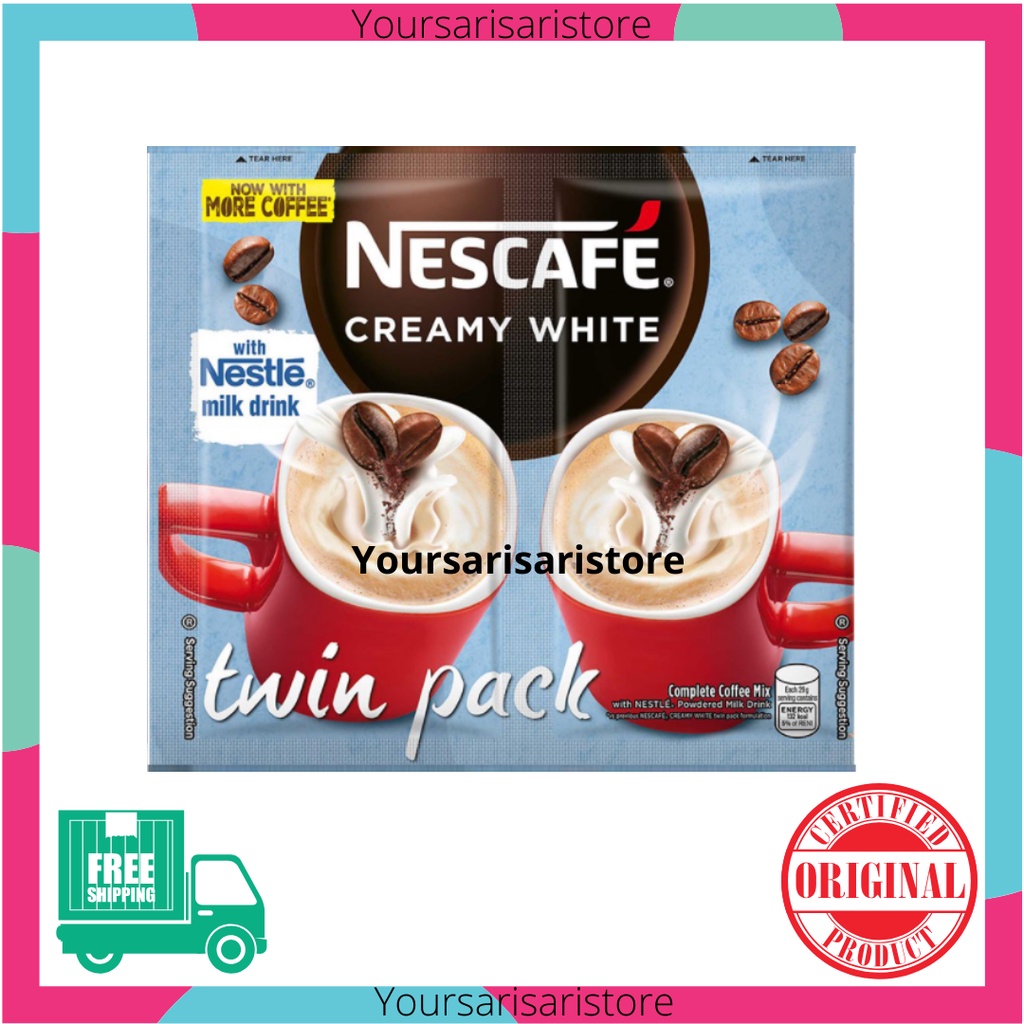 Nescafe Creamy White 3in1 Coffee Twin Pack per piece (52g) Shopee