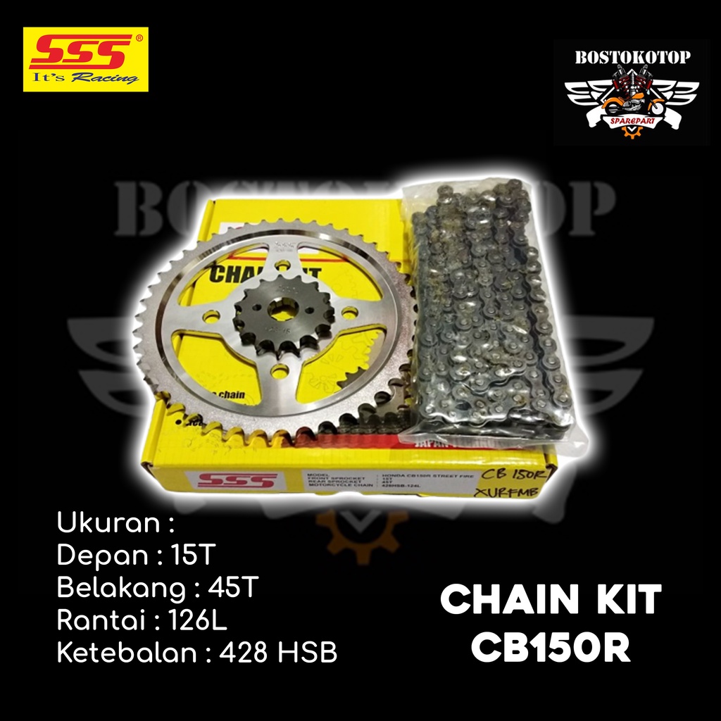 Sss Chain Kit Gear Gear Set Honda CB150R CBR 150 Old 4 Hole Chain Complete Set Front Rear Gear