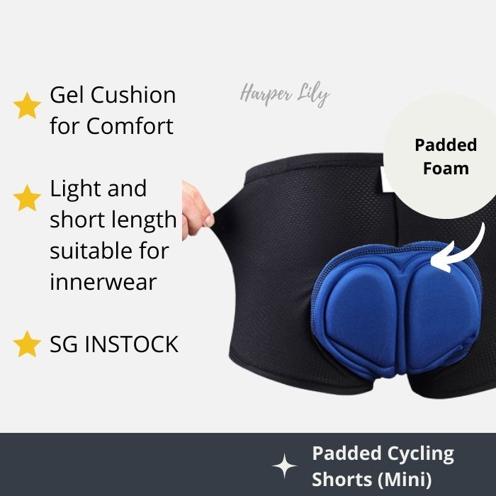 Men's Cycling Bike Shorts with Gel Padding (Mini) Sky Blue Padding