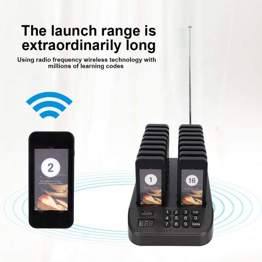 Wireless Calling Pager System restaurant Guest Paging Queuing System 16