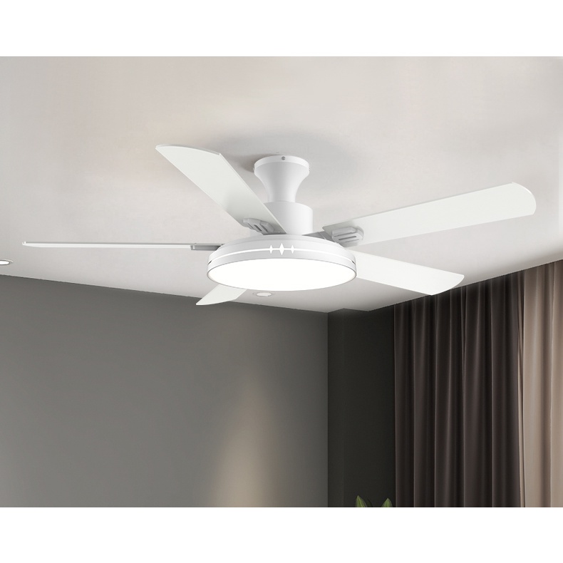 52 Inch White Ceiling Fan With Light And Remote | Shelly Lighting