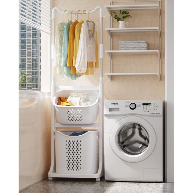 [SG READY STOCK] MultiTier Laundry Basket Clothes Storage Bag Bathroom