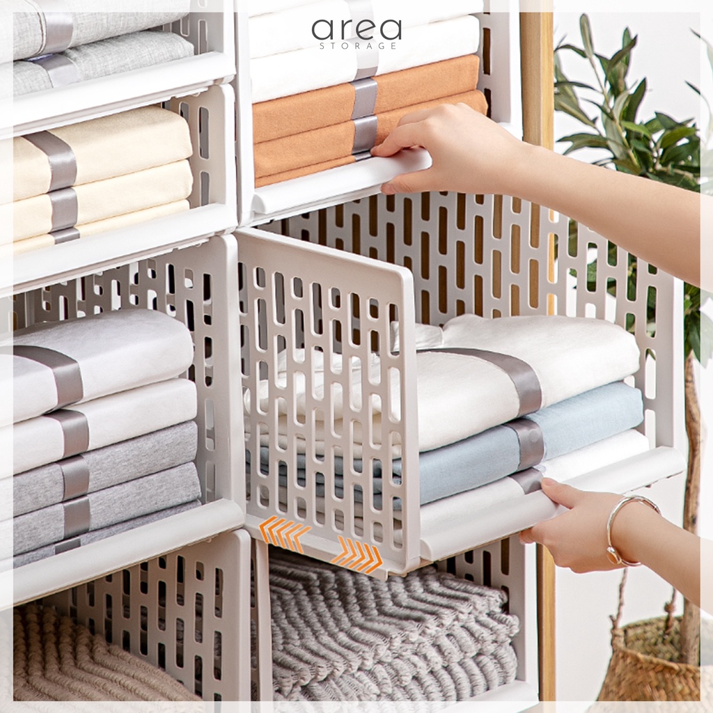 AREA STORAGE Stackable Drawer Storage Box Multi Purpose Wardrobe