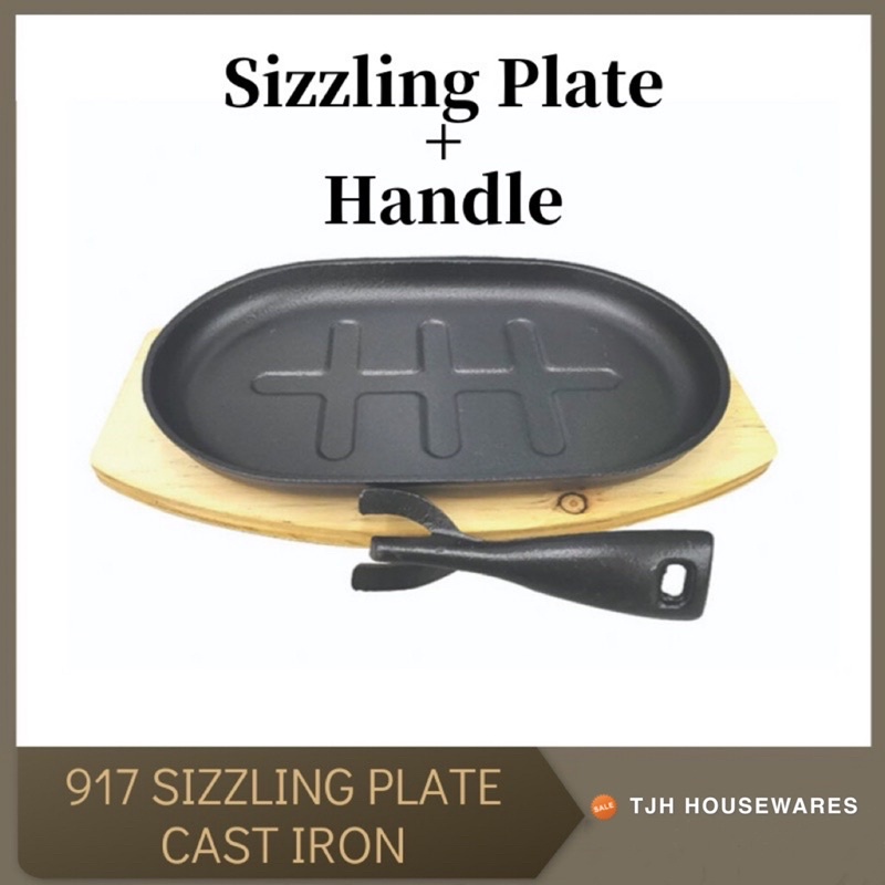 FULL SET 917 PINGGAN SIZZLING PLATE/ OVAL SIZZLING HOT PLATE CAST IRON