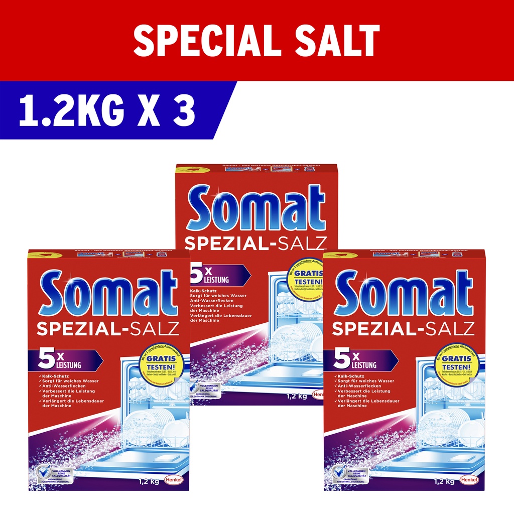[Bundle of 3] Somat Dishwasher Special Salt, 1.2kg Shopee Singapore