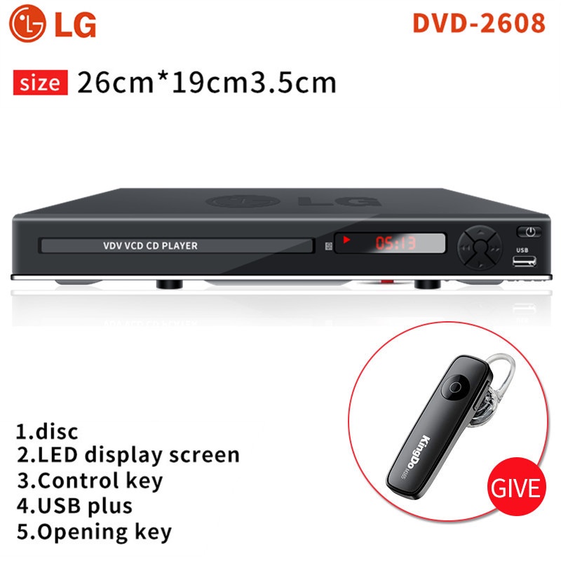 LG DVD2608 karaoke DVD CD DIVX movie Player Surround Sound With free