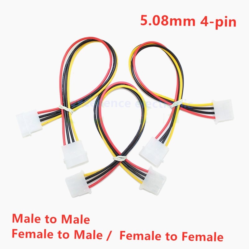 1pcs 30cm Computer Power Supply IDE Molex 4pin Male Female Extension