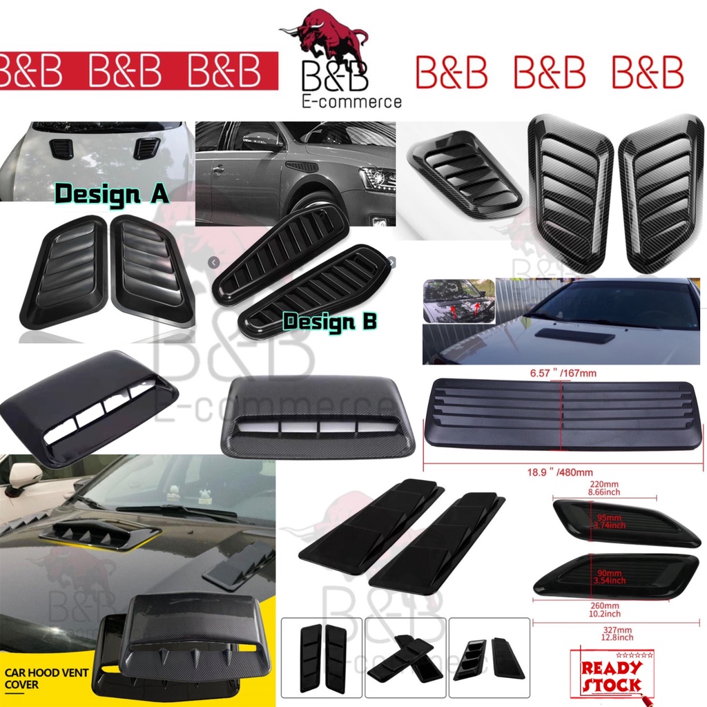 SCOOP Universal Car Decorative Air Flow Intake Hood Scoop Vent