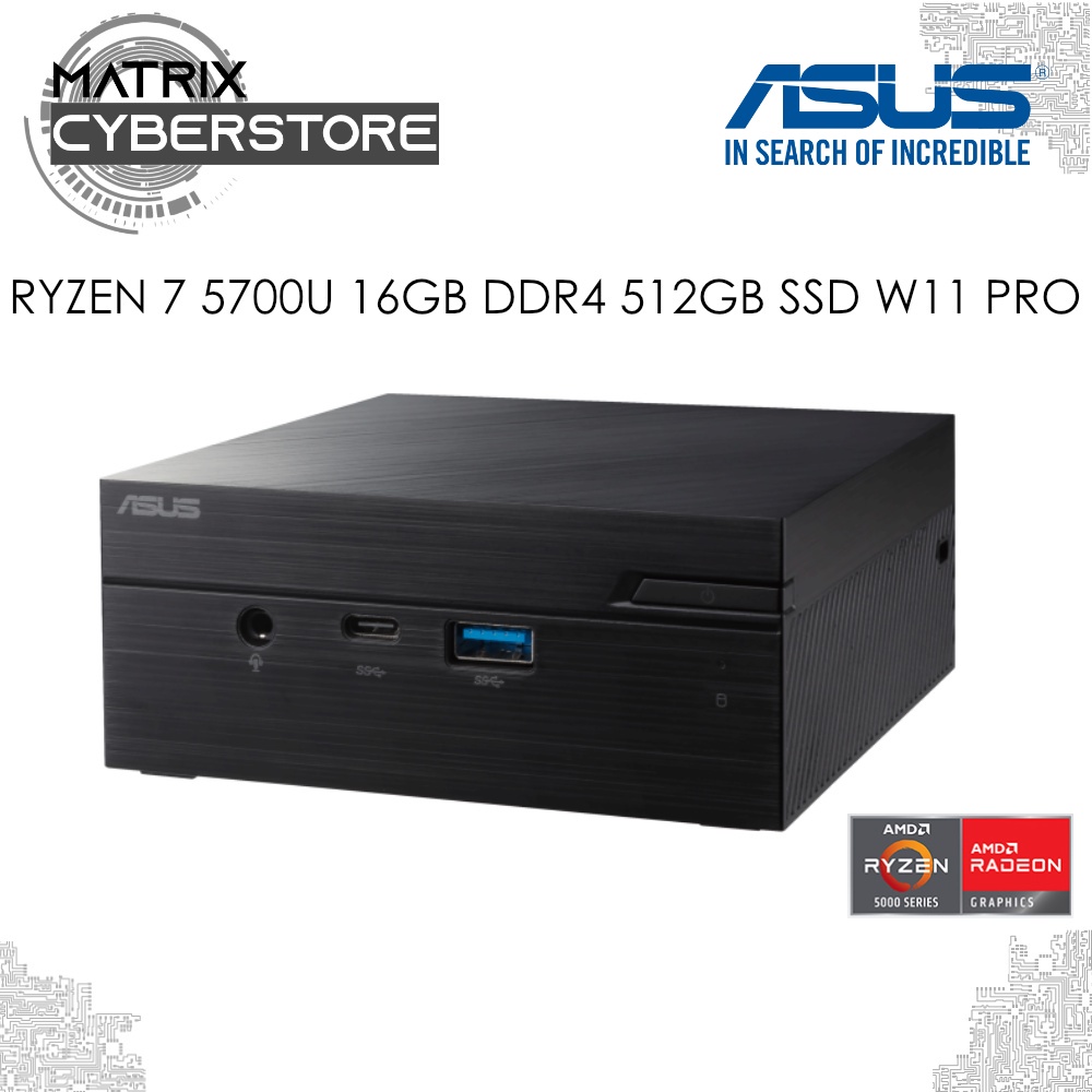 ASUS MINI PC PN51S1B7350AD AMD Ryzen 7 5700U, 16GB DDR4 RAM, 512G M.2