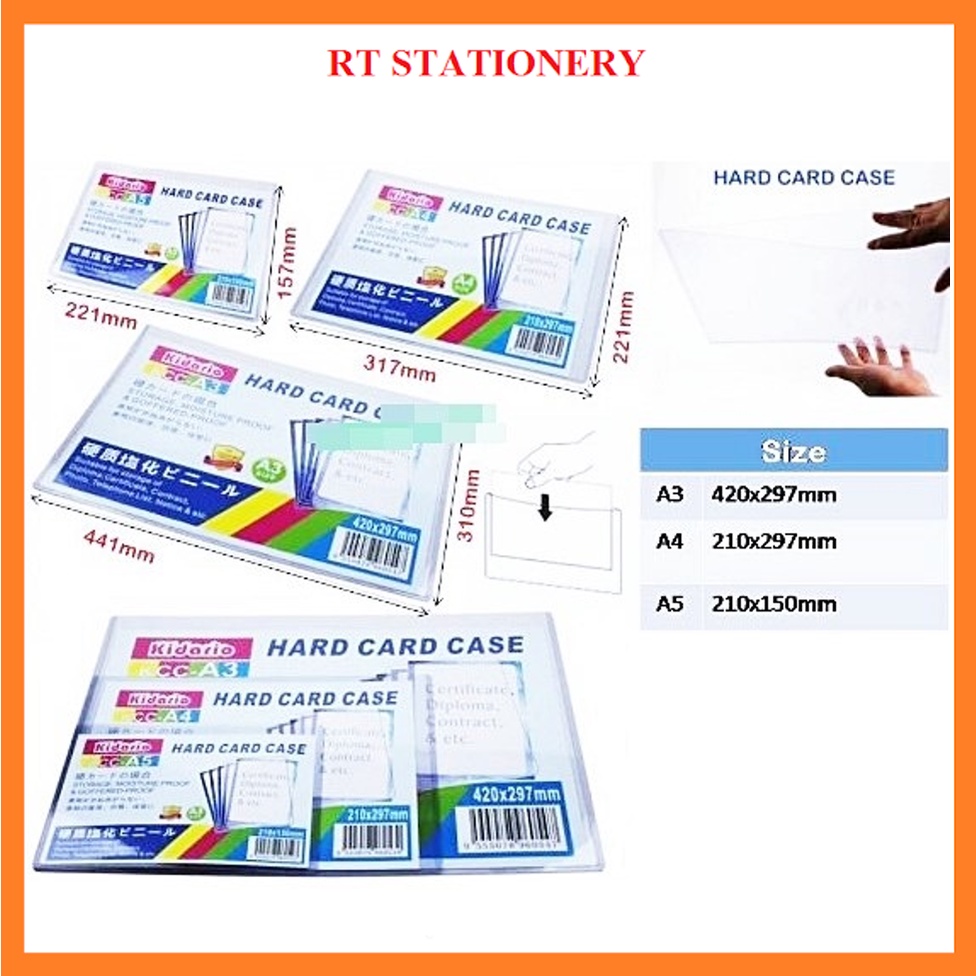 Good Quality A3/ A4/ A5 Hard Card Case / Hard PVC Clear Case For Name