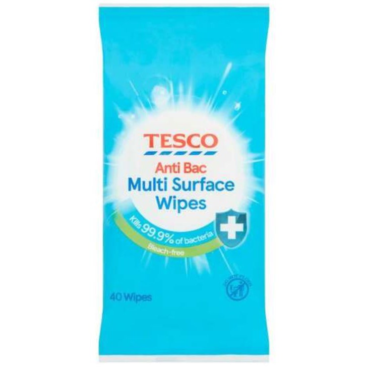 Tesco Antibacterial Multi Surface Wipes 40 pieces Shopee Singapore