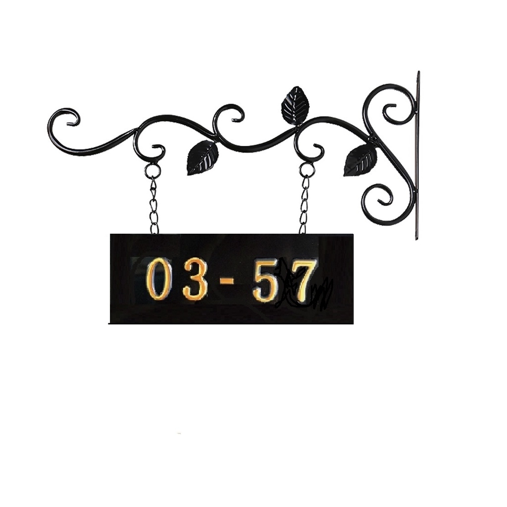 Hanging House Number Plaque, House Unit Number Plate including iron art