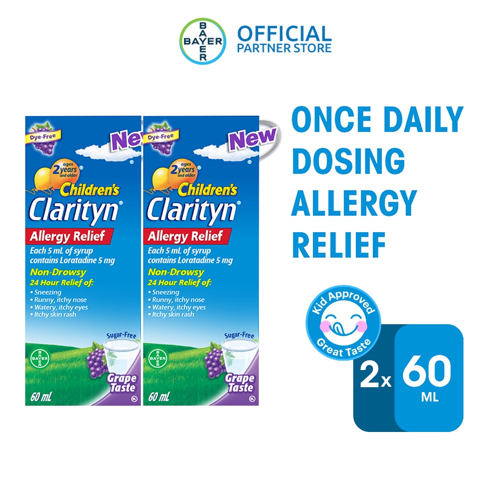 [Bundle of 2] Clarityn Children's Nondrowsy Allergy Relief Syrup 60ml