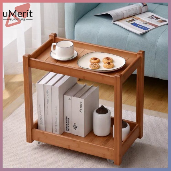 Small apartment movable coffee table side table tea water shelf corner