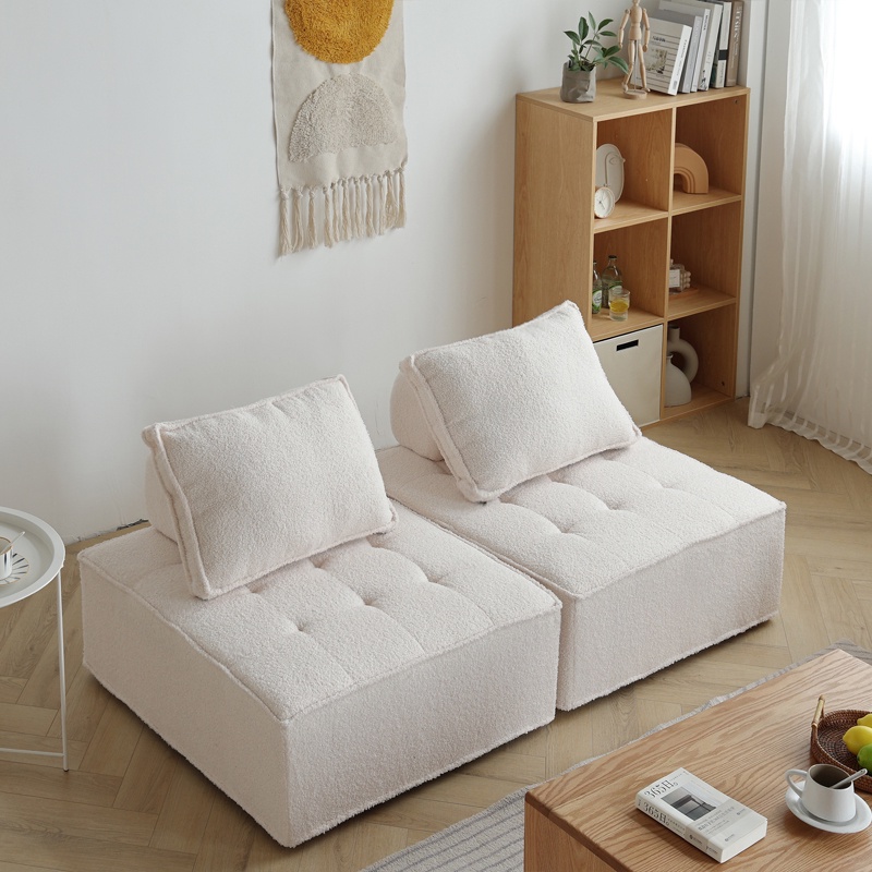 Nordic Minimalism CashmereLike Sofa Square Tofu Sofa Chair Cushion Living Room Sofa Bed Faux