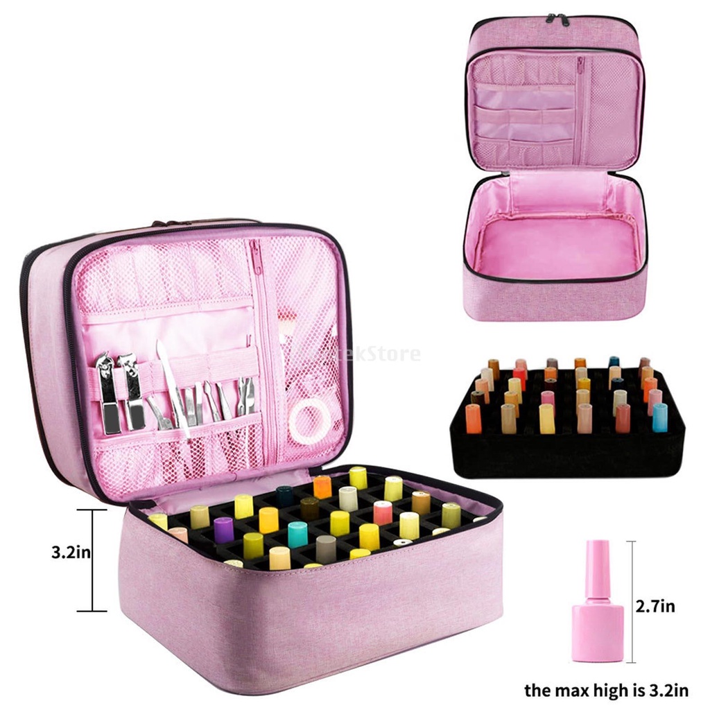 Nail Polish Storage Bag 30 Grids for Manicure Sets Essential Oil