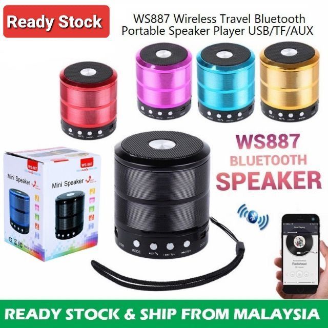 Bluetooth USB Micro SD Card Speaker (Pendrive & MMC) WS887 Shopee