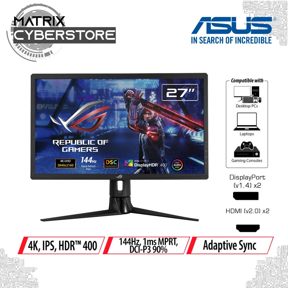 ASUS ROG Strix XG27UQR DSC 27" Gaming Monitor 4K, IPS, 144 Hz