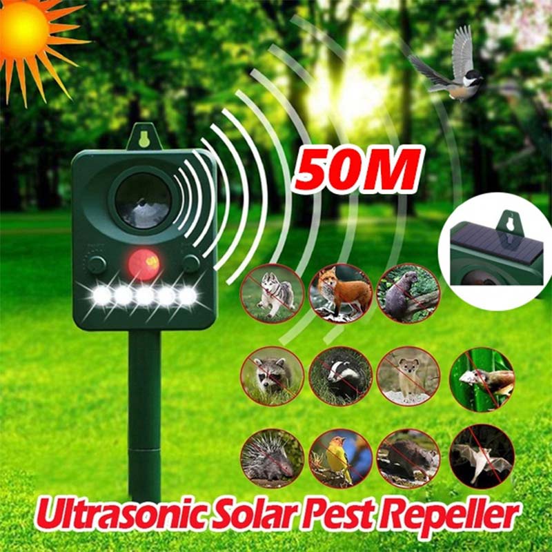 Upgarded Ultrasonic Solar Pest Repeller with Ultrasonic Sound Motion