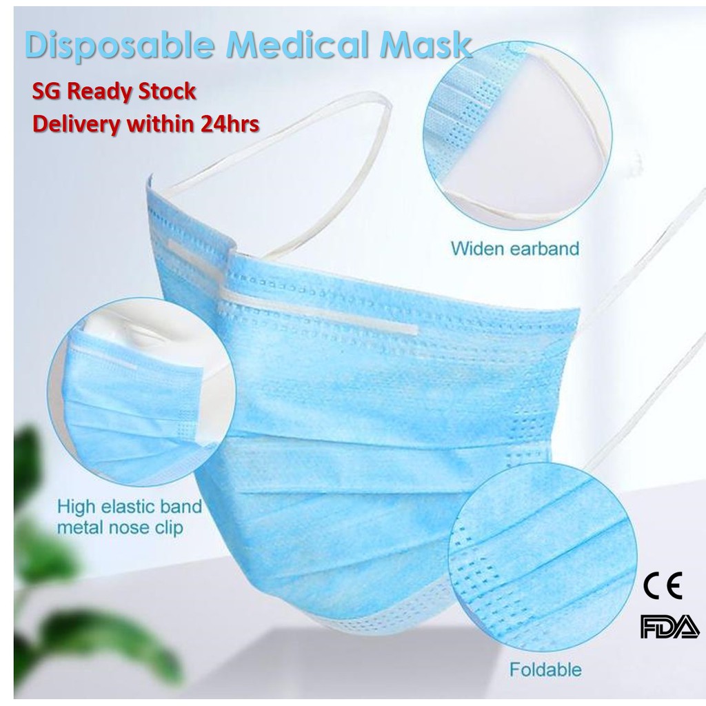 【SG Ready Stock】Disposable Medical Mask 3 Layers 95 BFE Premium