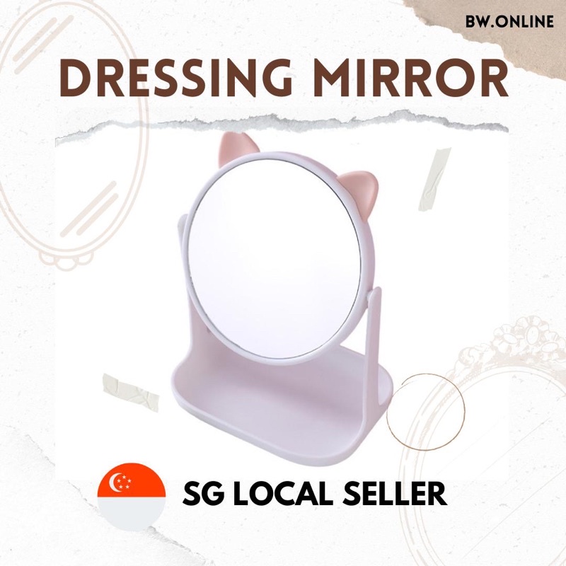 {SG Stock🇸🇬} Dressing Table Cat Mirror, Panda Mirror, LED touchscreen