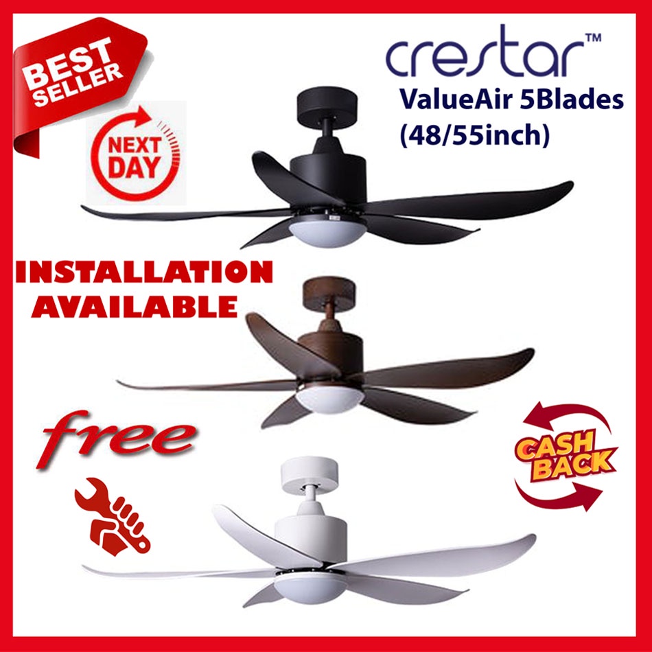 Crestar 48 /55 ceiling fan valueair fan Light and Remote / free