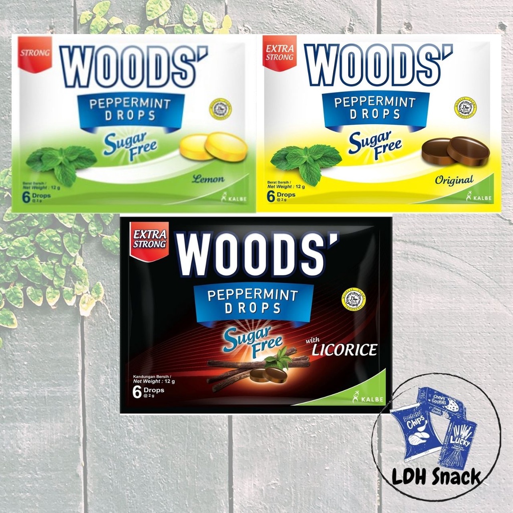 [LDH] Woods Lozenges Sore Throat Peppermint Drops (Sugar Free)12g