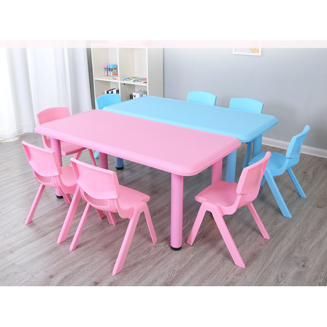 Kindergarten Rectangular Kid Study Table with Adjustable Table Height