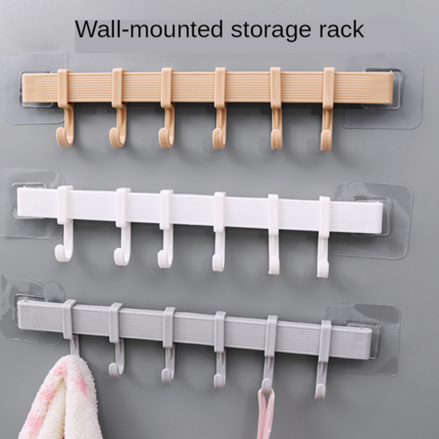 SG Seller No Hole No Drill Strong Adhesive 6 Row Hook Kitchen Wall