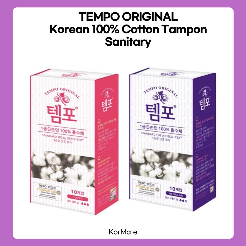 🔥TEMPO ORIGINAL🔥Korean 100 Cotton Tampon Sanitary Shopee Singapore