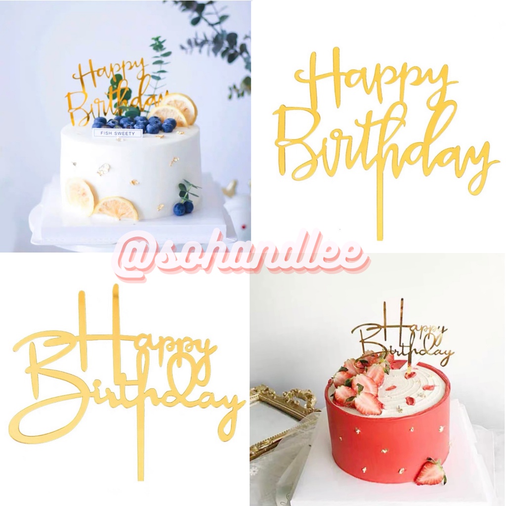 [SG SELLER] Acrylic Birthday Celebration Decoration Cake Toppers / Heart and Star Firework