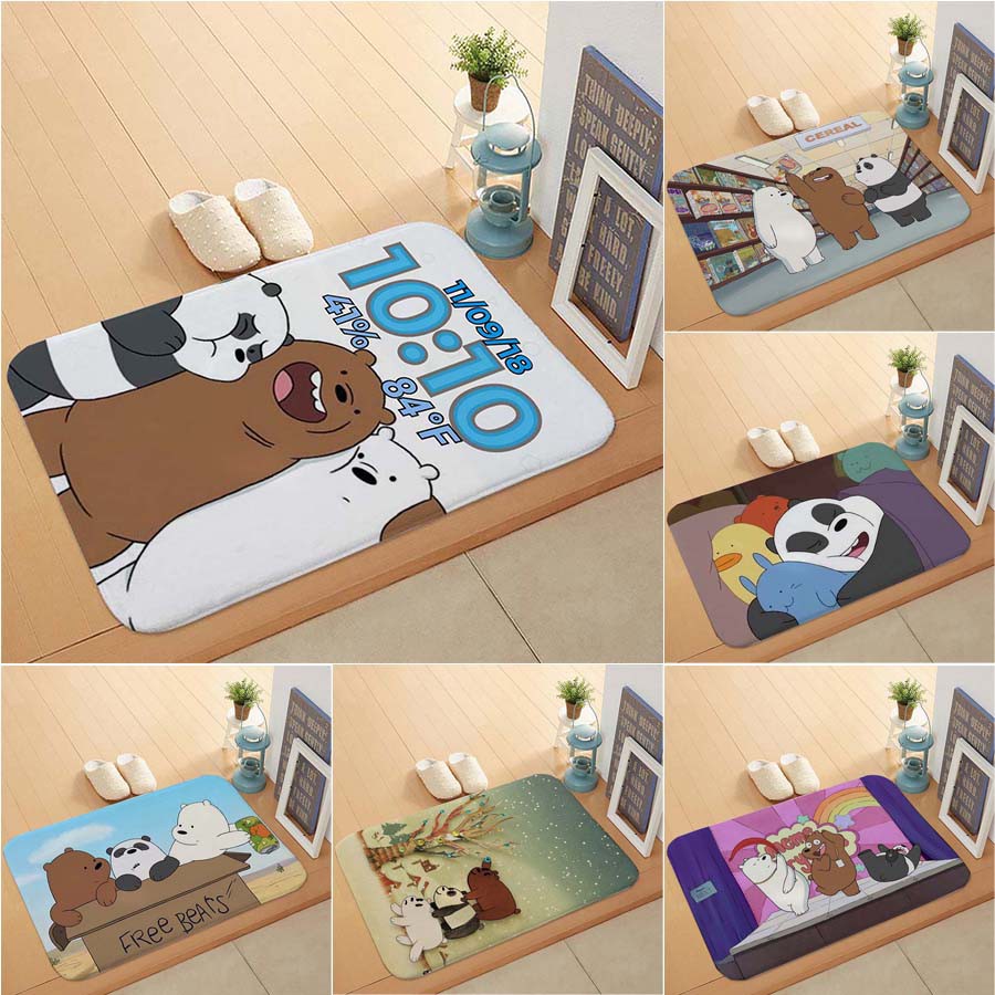Home bedroom door mat antislip cloth door mat / We Bare Bears pattern