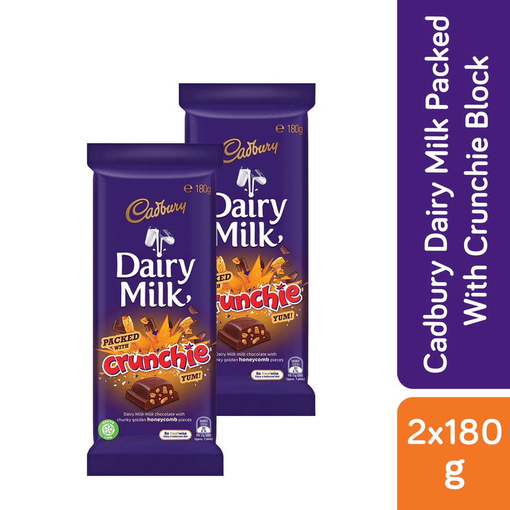 [Bundle of 2] Cadbury Dairy Milk Blocks 180g Flavoured Chocolate Bar