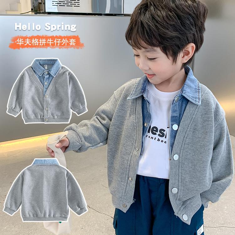 Boys' Jacket Spring Autumn New Style Children's Denim Fried Street