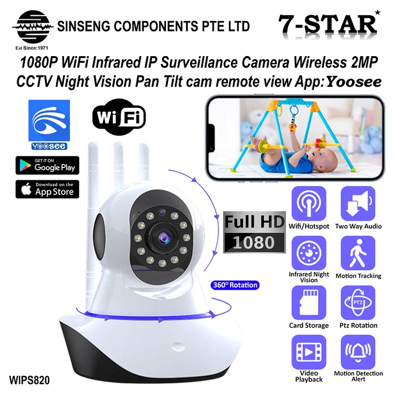 Yoosee ONVIF FullHD 1080P Wireless WiFi Infrared PTZ IP Camera CCTV